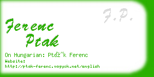 ferenc ptak business card